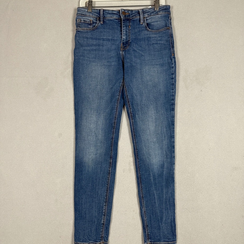 Old Navy Jeans Womens 10 Rockstar Blue Mid-Rise Skinny Distressed Stretch Denim